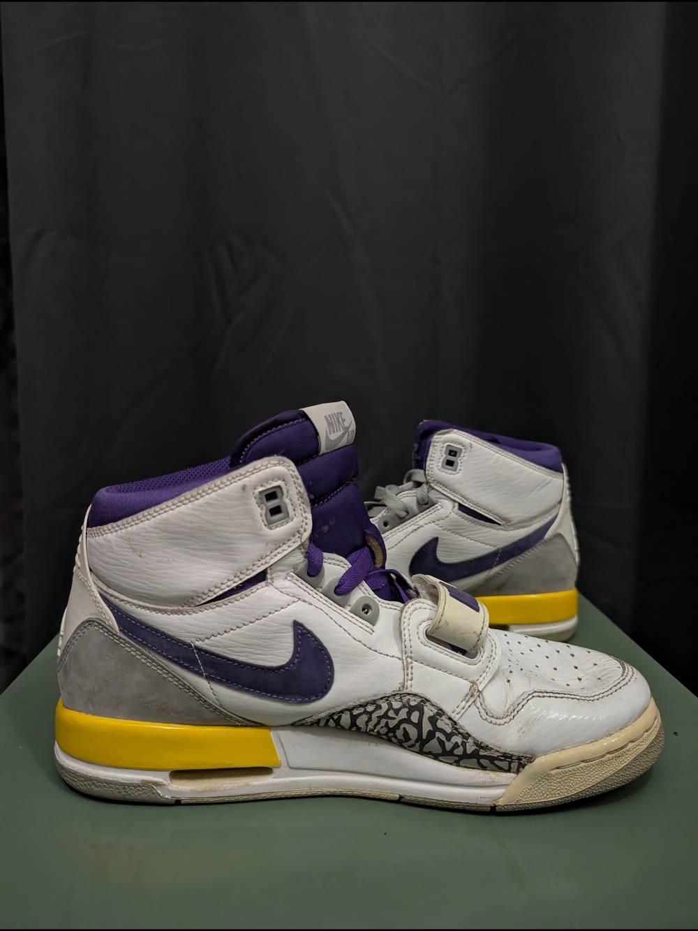 Air Jordan Legacy 312 Lakers High Top Sneakers White Purple Yellow Don C